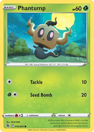 Phantump - Fusion Strike - 016/264 - Non Holo - Near Mint - Common - #708