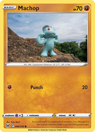 Machop - Lost Origin - 086/196 - Non Holo - Near Mint - Common - #066