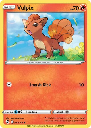 Vulpix - Fusion Strike - 029/264 - Reverse Holo - Near Mint - Common - #037