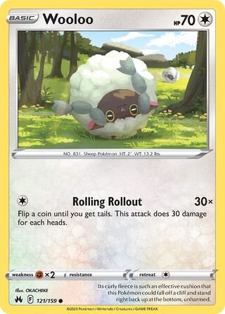 Wooloo - Crown Zenith - 121/159 - Non Holo - Near Mint - Common - #831