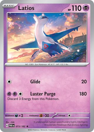 Latios - Paradox Rift - 073/182 - Holo - Near Mint - Rare - #381