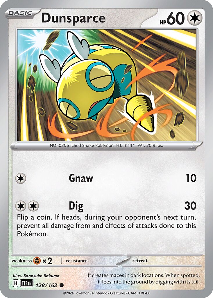 Dunsparce - Temporal Forces - 128/162 - Non Holo - Near Mint - Common - #206