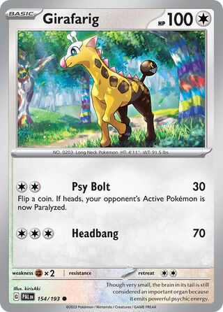 Girafarig - Paldea Evolved - 154/193 - Non Holo - Near Mint - Common - #203