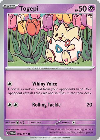 Togepi - Obsidian Flames - 083/197 - Non Holo - Near Mint - Common - #175