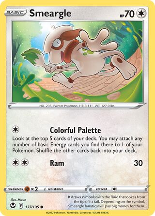 Smeargle - Silver Tempest - 137/195 - Non Holo - Near Mint - Common - #235