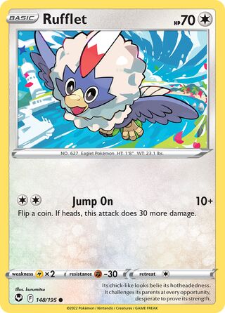 Rufflet - Silver Tempest - 148/195 - Reverse Holo - Near Mint - Common - #627