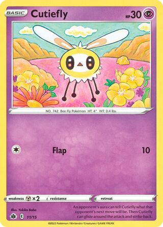 Cutiefly - McDonald's Match Battle 2022 - 11/15 - Non Holo - Poor - #742