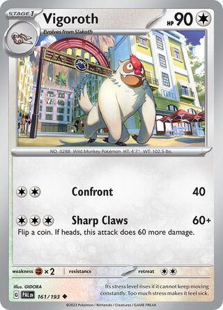 Vigoroth - Paldea Evolved - 161/193 - Non Holo - Near Mint - Uncommon - #288