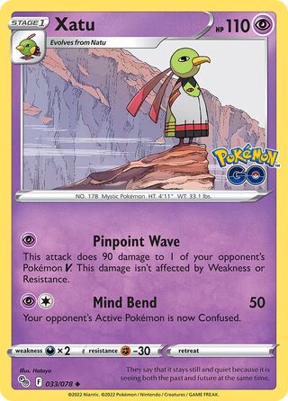 Xatu - Pokémon GO - 033/078 - Non Holo - Near Mint - Uncommon - #178