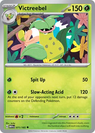 Victreebel - 151 - 071/165 - Non Holo - Near Mint - Uncommon - #071