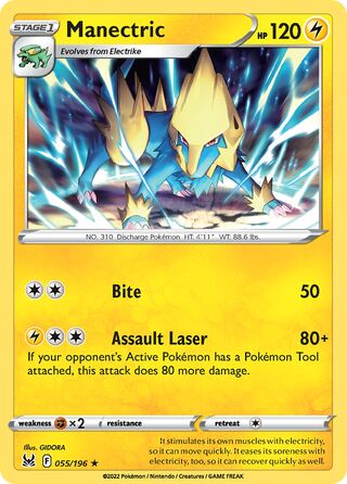 Manectric - Lost Origin - 055/196 - Non Holo - Near Mint - Rare - #310