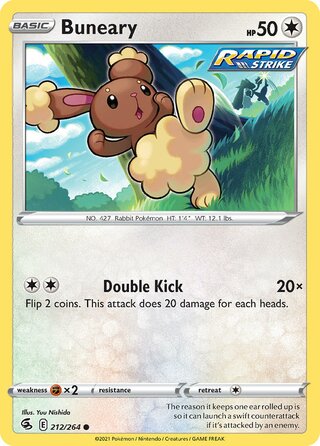 Buneary - Fusion Strike - 212/264 - Non Holo - Near Mint - Common - #427