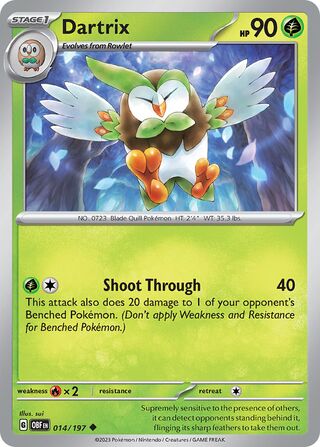 Dartrix - Obsidian Flames - 014/197 - Non Holo - Near Mint - Uncommon - #723