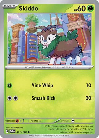 Skiddo - Scarlet & Violet - 011/198 - Non Holo - Near Mint - Common - #672