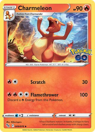 Charmeleon - Pokémon GO - 009/078 - Non Holo - Near Mint - Uncommon - #005