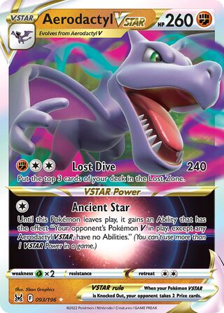 Aerodactyl VSTAR - Lost Origin - 093/196 - Holo - Near Mint - Holo Rare VSTAR - #142