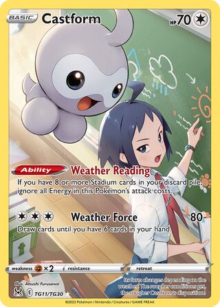 Castform - Lost Origin - TG11/TG30 - Full Art - Near Mint - Rare Holo - #351