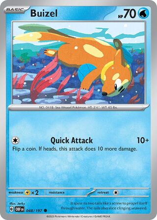 Buizel - Obsidian Flames - 048/197 - Non Holo - Near Mint - Common - #418