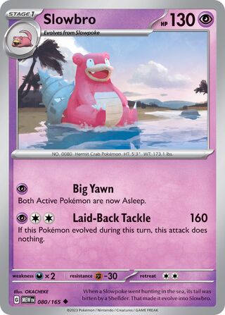 Slowbro - 151 - 080/165 - Non Holo - Near Mint - Uncommon - #080