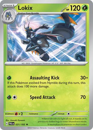 Lokix - Paldea Evolved - 021/193 - Holo - Near Mint - Rare - #920