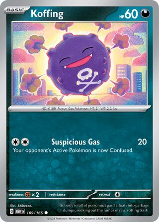 Koffing - 151 - 109/165 - Non Holo - Near Mint - Common - #109