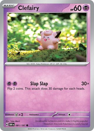 Clefairy - Obsidian Flames - 081/197 - Non Holo - Near Mint - Common - #035