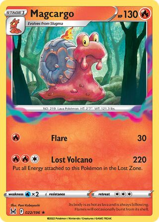 Magcargo - Lost Origin - 022/196 - Non Holo - Near Mint - Rare - #219