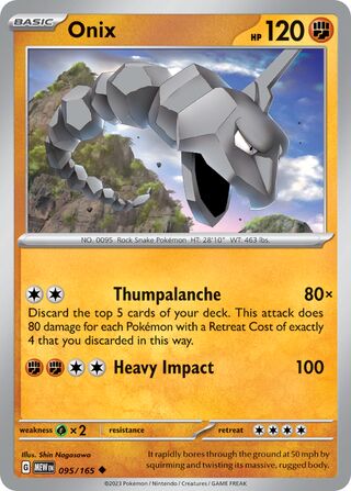 Onix - 151 - 095/165 - Non Holo - Near Mint - Uncommon - #095