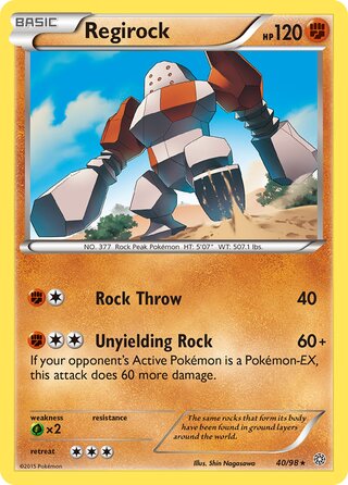 Regirock - Ancient Origins - 40/98 - Non Holo - Poor - Rare - #377