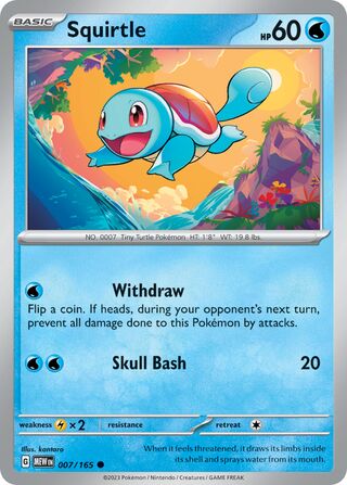 Squirtle - 151 - 007/165 - Non Holo - Near Mint - Common - #007