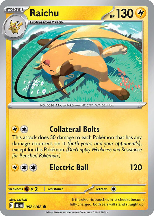 Raichu - Temporal Forces - 052/162 - Non Holo - Near Mint - Common - #026