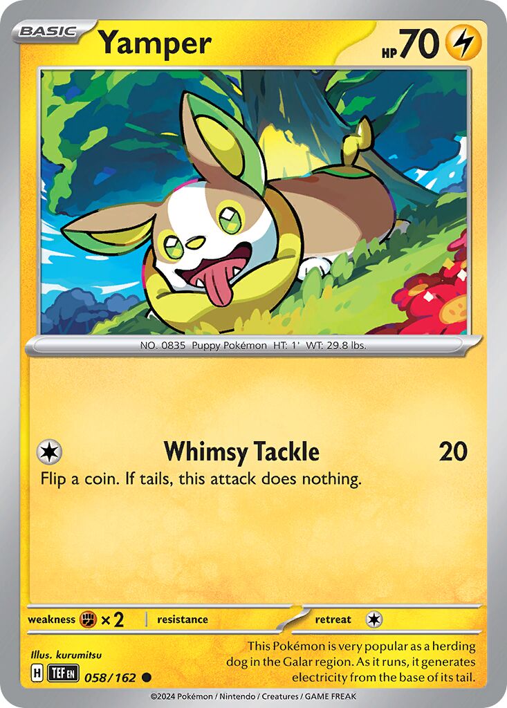 Yamper - Temporal Forces - 058/162 - Non Holo - Near Mint - Common - #835