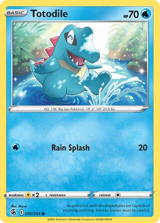 Totodile - Fusion Strike - 055/264 - Non Holo - Near Mint - Common - #158