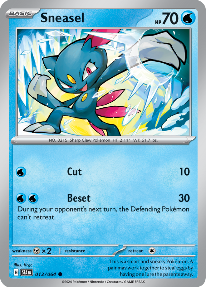 Sneasel - Shrouded Fable - 013/064 - Reverse Holo - Near Mint - Common - #215