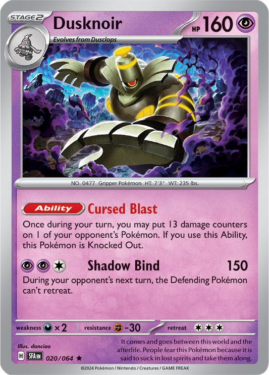 Dusknoir - Shrouded Fable - 020/064 - Holo - Near Mint - Rare - #477