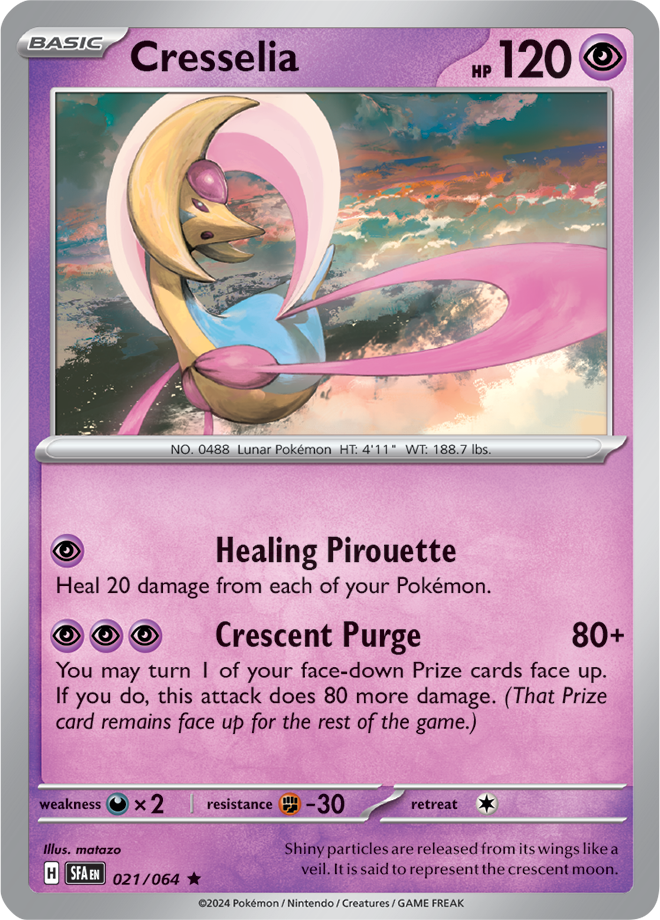 Cresselia - Shrouded Fable - 021/064 - Holo - Near Mint - Rare - #488