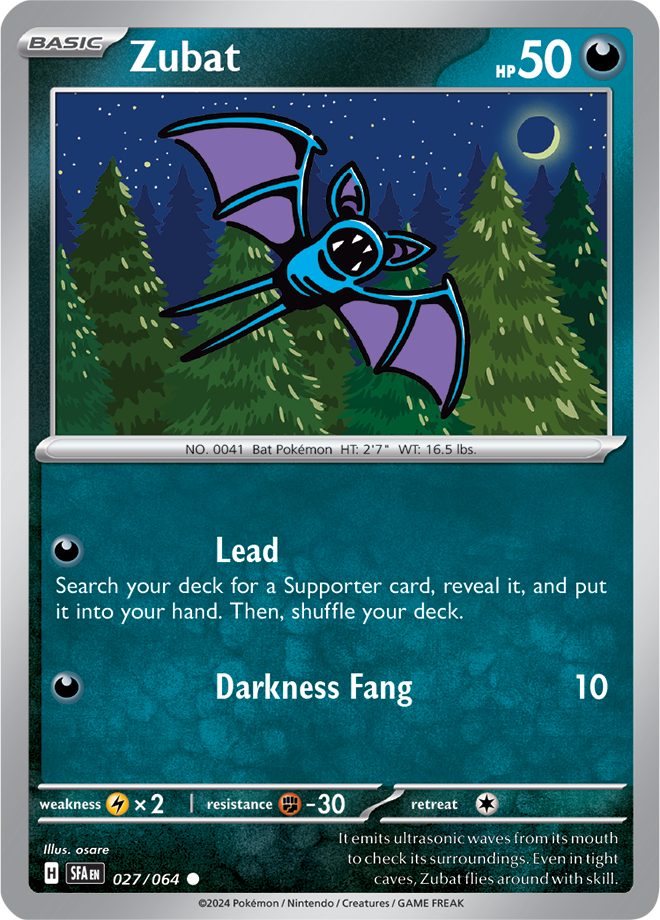 Zubat - Shrouded Fable - 027/064 - Non Holo - Near Mint - Common - #041