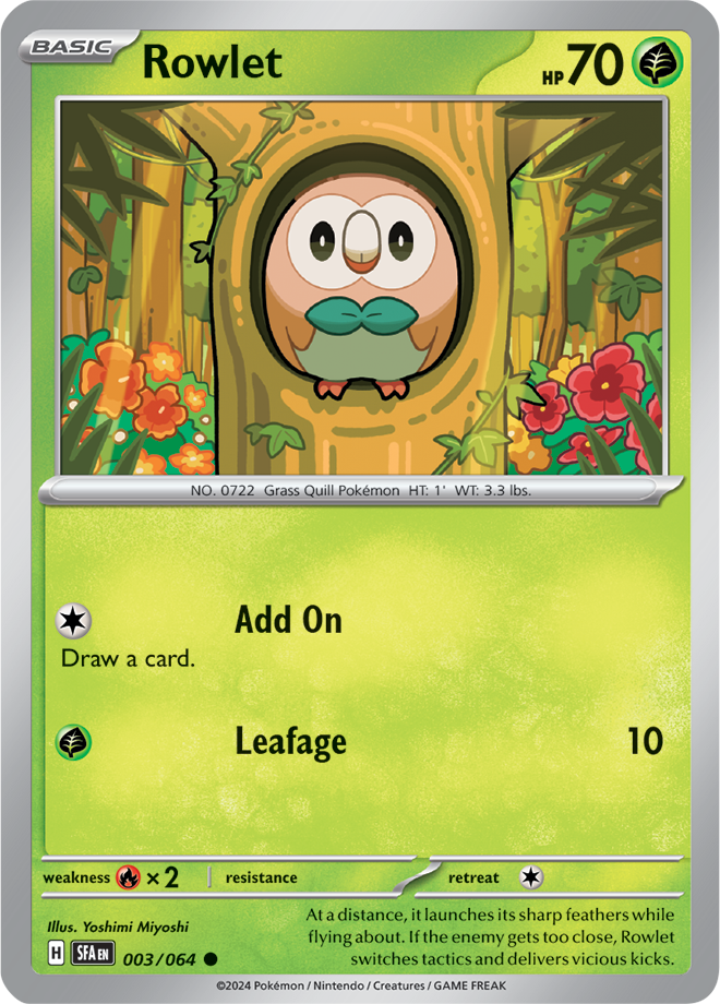 Rowlet - Shrouded Fable - 003/064 - Non Holo - Near Mint - Common - #722