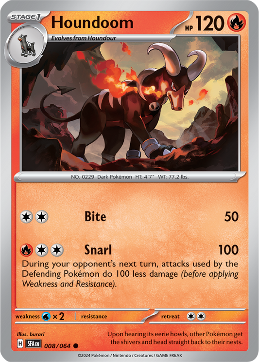 Houndoom - Shrouded Fable - 008/064 - Non Holo - Near Mint - Common - #229