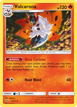 Volcarona - Shining Legends - 13/73 - Non Holo - Near Mint - Uncommon - #637