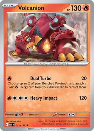 Volcanion - Paradox Rift - 022/182 - Holo - Near Mint - Rare - #721