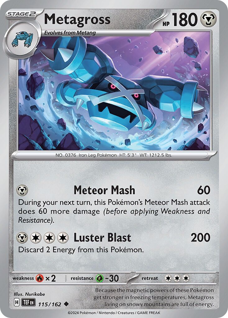 Metagross - Temporal Forces - 115/162 - Non Holo - Near Mint - Uncommon - #376