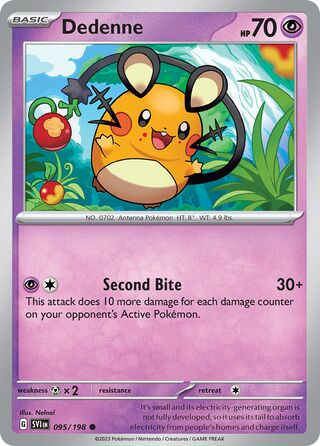 Dedenne - Scarlet & Violet - 095/198 - Non Holo - Near Mint - Common - #702