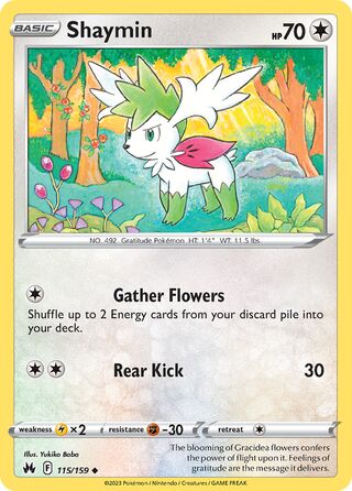 Shaymin - Crown Zenith - 115/159 - Non Holo - Near Mint - Uncommon - #492