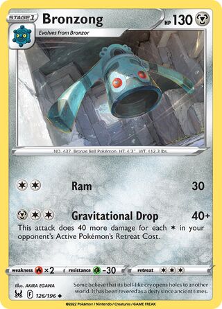 Bronzong - Lost Origin - 126/196 - Non Holo - Near Mint - Uncommon - #437