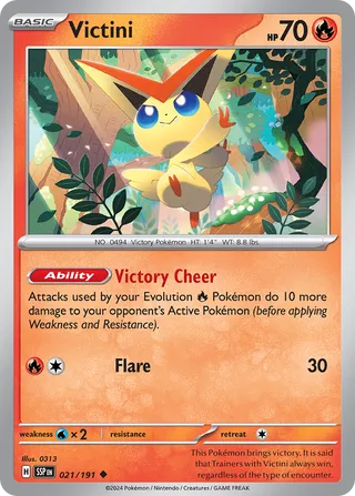 Victini - Surging Sparks - 021/191 - Non Holo - Near Mint - Uncommon - #494