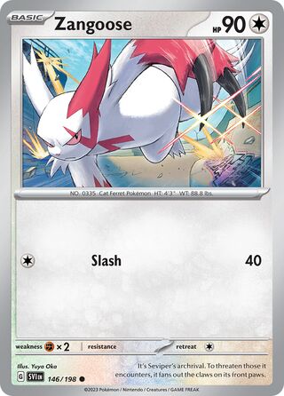 Zangoose - Scarlet & Violet - 146/198 - Non Holo - Near Mint - Common - #335