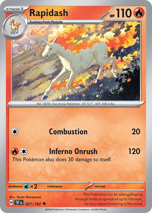 Rapidash - Temporal Forces - 027/162 - Non Holo - Near Mint - Uncommon - #078