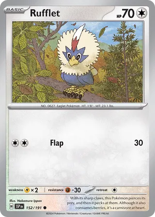 Rufflet - Surging Sparks - 152/191 - Non Holo - Near Mint - Common - #627