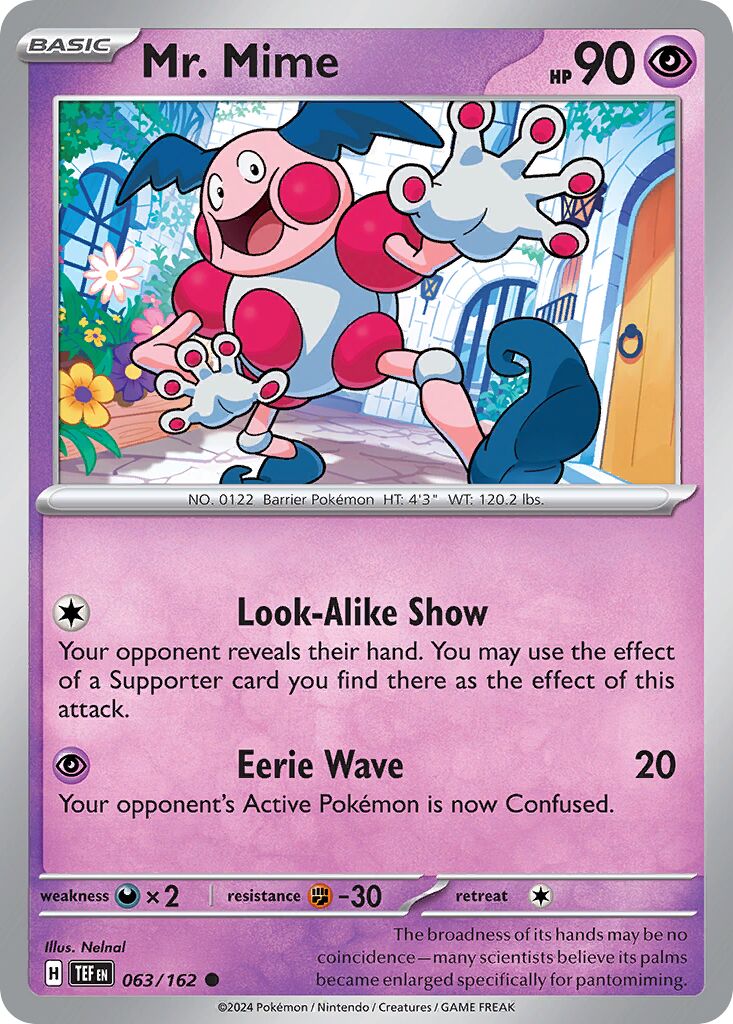 Mr. Mime - Temporal Forces - 063/162 - Non Holo - Near Mint - Common - #122